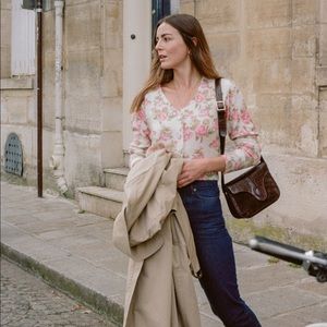Rouje Sue cardigan in pink rose floral